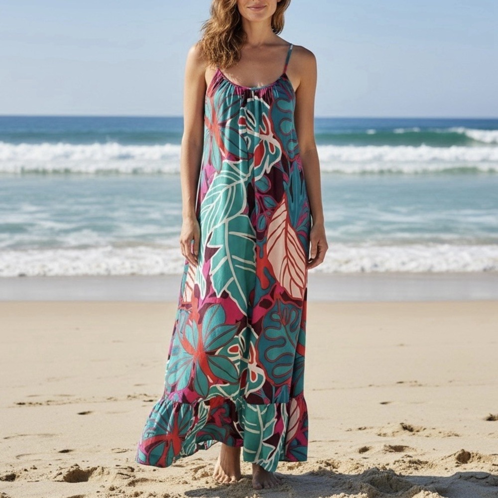 True Destinations Maxi Slip Dress Floral Tropical Sz XS NWT